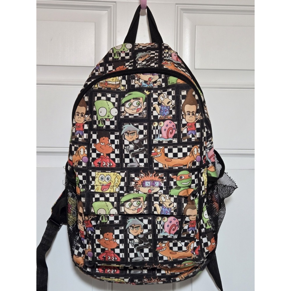 Cartoon Show Backpack Nicktoons Bag Invader Zim Rugrats Rocko *Flaw* *Mesh Torn*